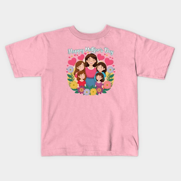 Mom’s Heart Garden: A Floral Tribute for Mother’s Day Kids T-Shirt by AZ_DESIGN